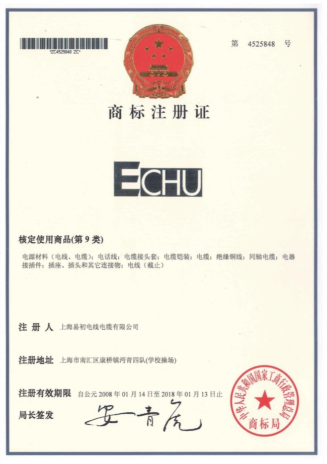 ECHU商標注冊